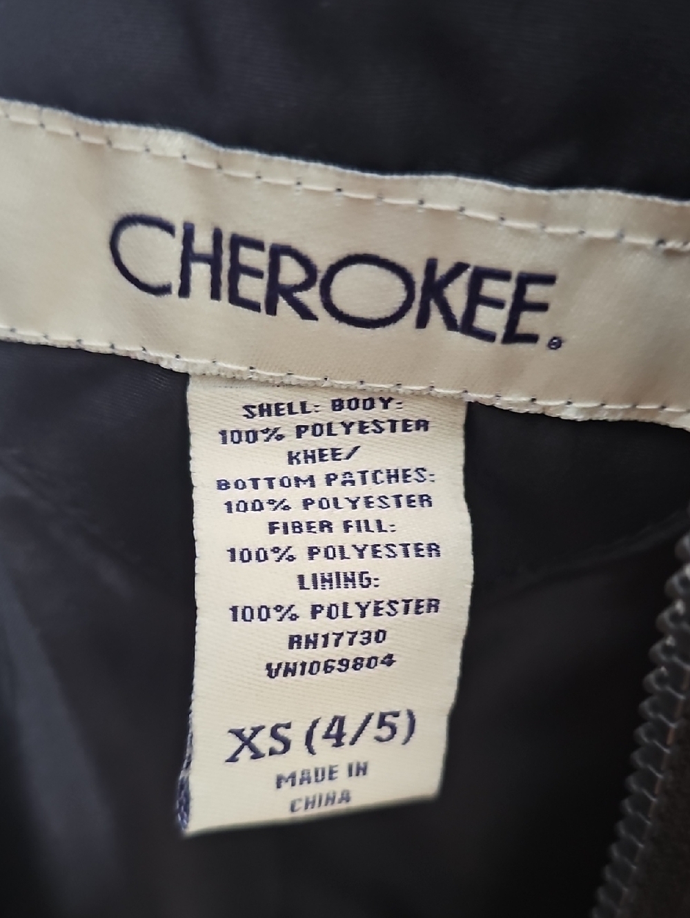 Cherokee Black Kids Snow Bib Overalls with Front Zipper - Picture 5 of 5